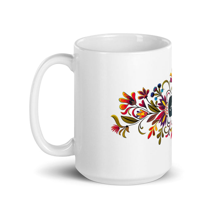 Ailyn Exclusive Name Art Piece Home Office Work Coffee Mug Mexican Spanish Pride Gift Cup One - Of - A - Kind Calligraphy White Glossy Mug | A25 - Mexicada