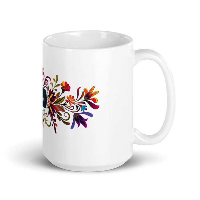 Ailyn Exclusive Name Art Piece Home Office Work Coffee Mug Mexican Spanish Pride Gift Cup One - Of - A - Kind Calligraphy White Glossy Mug | A25 - Mexicada