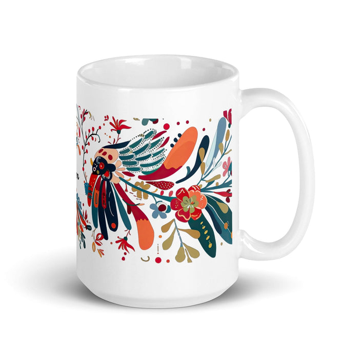 Ailyn Exclusive Name Art Piece Home Office Work Coffee Mug Mexican Spanish Pride Gift Cup One-Of-A-Kind Calligraphy White Glossy Mug | A26 Mexicada 15 oz