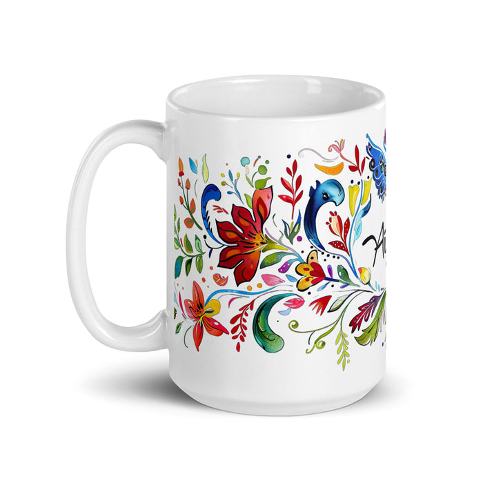 Ailyn Exclusive Name Art Piece Home Office Work Coffee Mug Mexican Spanish Pride Gift Cup One - Of - A - Kind Calligraphy White Glossy Mug | A4 - Mexicada