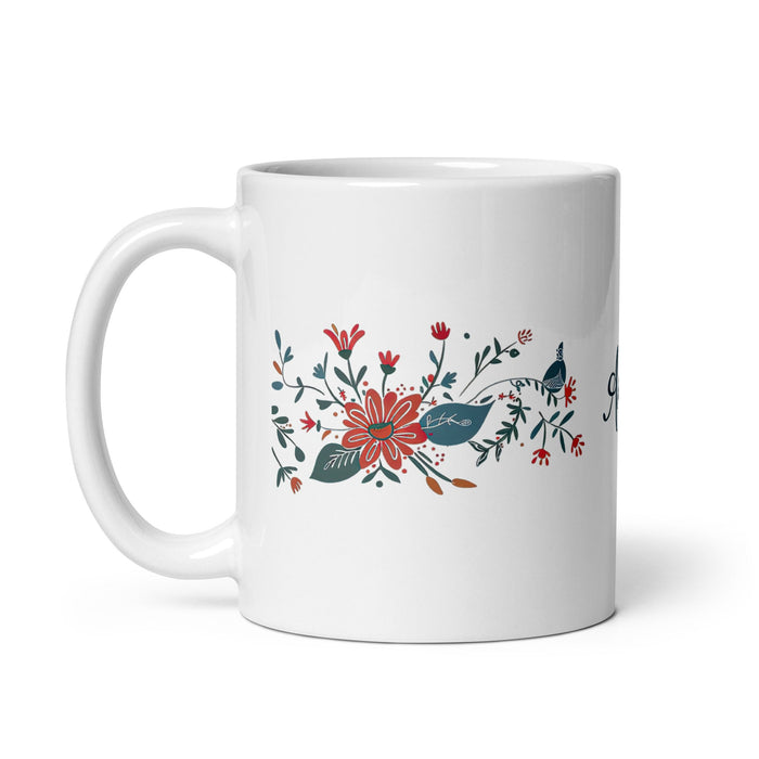 Ailyn Exclusive Name Art Piece Home Office Work Coffee Mug Mexican Spanish Pride Gift Cup One - Of - A - Kind Calligraphy White Glossy Mug | A5 - Mexicada