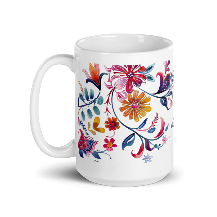 Ailyn Exclusive Name Art Piece Home Office Work Coffee Mug Mexican Spanish Pride Gift Cup One - Of - A - Kind Calligraphy White Glossy Mug | A6 - Mexicada