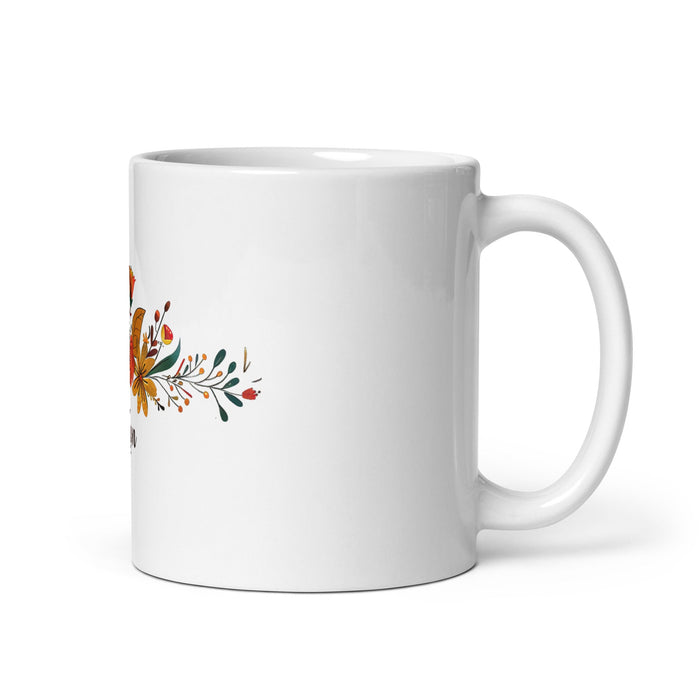 Ailyn Exclusive Name Art Piece Home Office Work Coffee Mug Mexican Spanish Pride Gift Cup One - Of - A - Kind Calligraphy White Glossy Mug | A8 - Mexicada