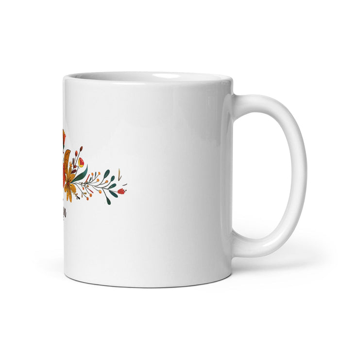 Ailyn Exclusive Name Art Piece Home Office Work Coffee Mug Mexican Spanish Pride Gift Cup One-Of-A-Kind Calligraphy White Glossy Mug | A8 Mexicada 11 oz