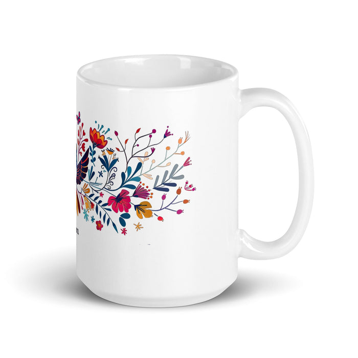 Ainara Exclusive Name Art Piece Home Office Work Coffee Mug Mexican Spanish Pride Gift Cup One - Of - A - Kind Calligraphy White Glossy Mug | A1 - Mexicada