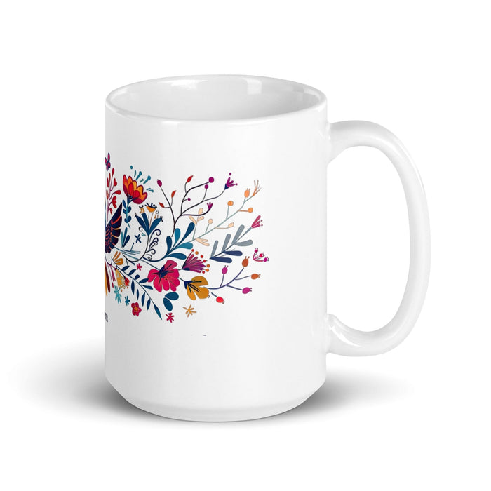 Ainara Exclusive Name Art Piece Home Office Work Coffee Mug Mexican Spanish Pride Gift Cup One-Of-A-Kind Calligraphy White Glossy Mug | A1 Mexicada 15 oz