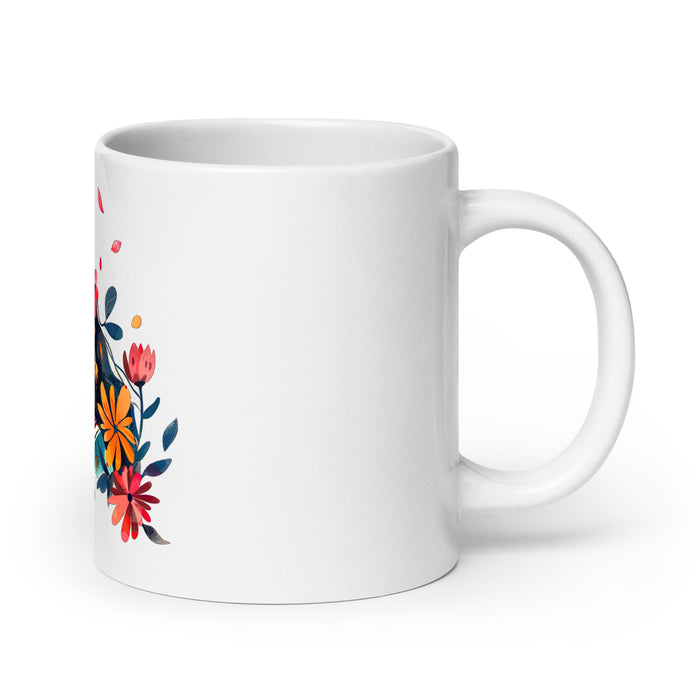 Ainara Exclusive Name Art Piece Home Office Work Coffee Mug Mexican Spanish Pride Gift Cup One - Of - A - Kind Calligraphy White Glossy Mug | A2 - Mexicada