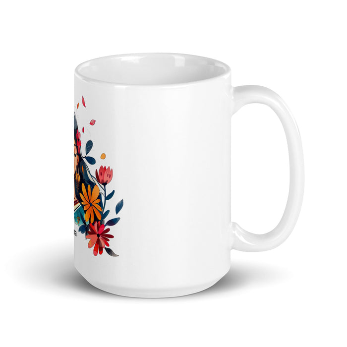 Ainara Exclusive Name Art Piece Home Office Work Coffee Mug Mexican Spanish Pride Gift Cup One - Of - A - Kind Calligraphy White Glossy Mug | A2 - Mexicada