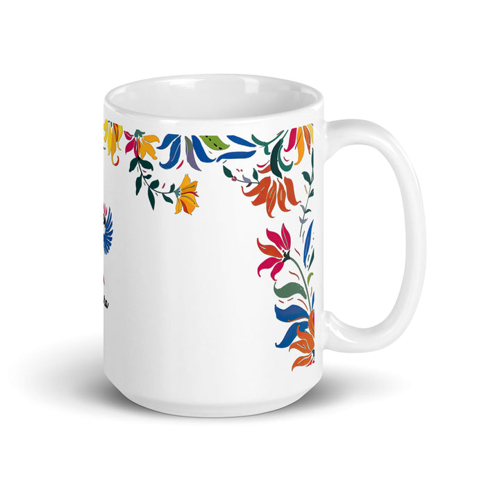 Ainara Exclusive Name Art Piece Home Office Work Coffee Mug Mexican Spanish Pride Gift Cup One - Of - A - Kind Calligraphy White Glossy Mug | A7 - Mexicada