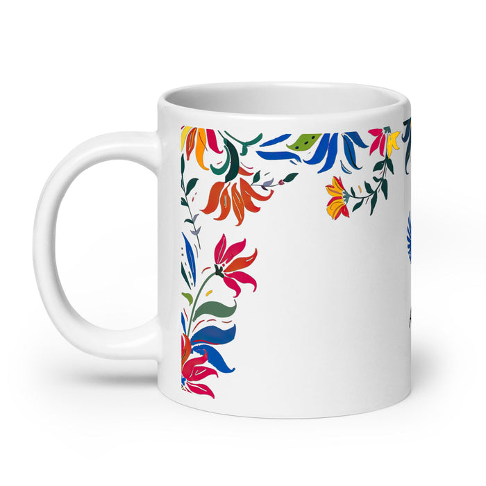 Ainara Exclusive Name Art Piece Home Office Work Coffee Mug Mexican Spanish Pride Gift Cup One - Of - A - Kind Calligraphy White Glossy Mug | A7 - Mexicada