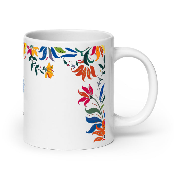 Ainara Exclusive Name Art Piece Home Office Work Coffee Mug Mexican Spanish Pride Gift Cup One - Of - A - Kind Calligraphy White Glossy Mug | A7 - Mexicada