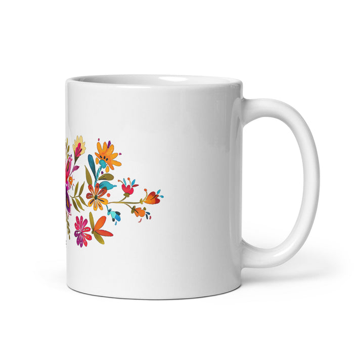 Ainhoa Exclusive Name Art Piece Home Office Work Coffee Mug Mexican Spanish Pride Gift Cup One - Of - A - Kind Calligraphy White Glossy Mug | A1 - Mexicada