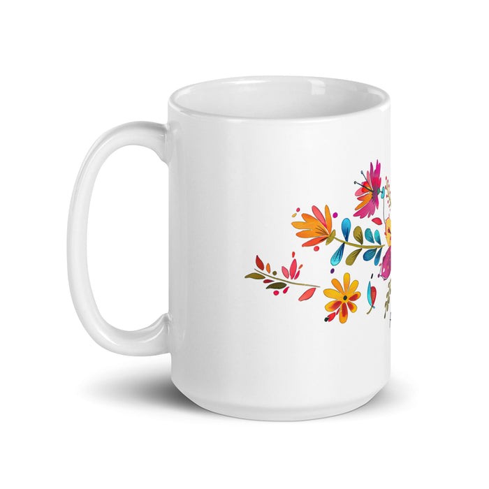 Ainhoa Exclusive Name Art Piece Home Office Work Coffee Mug Mexican Spanish Pride Gift Cup One - Of - A - Kind Calligraphy White Glossy Mug | A1 - Mexicada