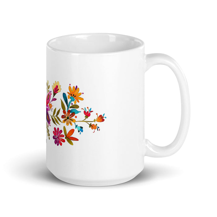 Ainhoa Exclusive Name Art Piece Home Office Work Coffee Mug Mexican Spanish Pride Gift Cup One - Of - A - Kind Calligraphy White Glossy Mug | A1 - Mexicada