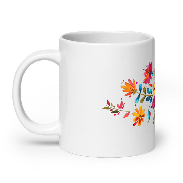 Ainhoa Exclusive Name Art Piece Home Office Work Coffee Mug Mexican Spanish Pride Gift Cup One-Of-A-Kind Calligraphy White Glossy Mug | A1 Mexicada