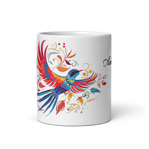 Ainhoa Exclusive Name Art Piece Home Office Work Coffee Mug Mexican Spanish Pride Gift Cup One - Of - A - Kind Calligraphy White Glossy Mug | A10 - Mexicada