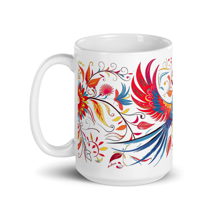 Ainhoa Exclusive Name Art Piece Home Office Work Coffee Mug Mexican Spanish Pride Gift Cup One-Of-A-Kind Calligraphy White Glossy Mug | A10 Mexicada