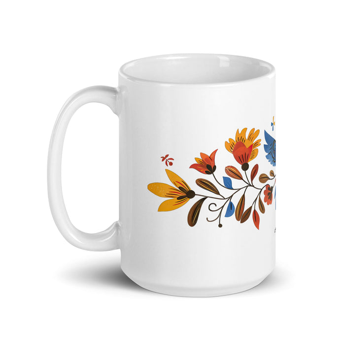 Ainhoa Exclusive Name Art Piece Home Office Work Coffee Mug Mexican Spanish Pride Gift Cup One - Of - A - Kind Calligraphy White Glossy Mug | A13 - Mexicada