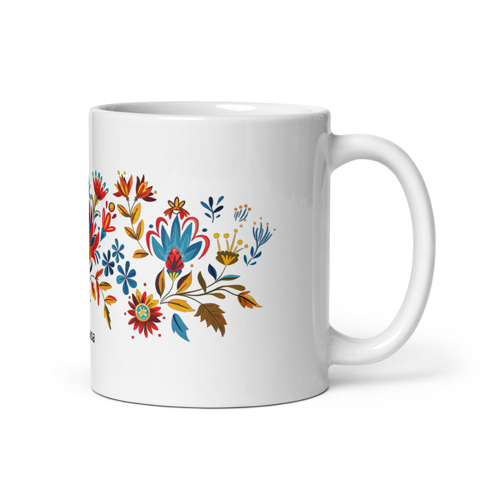 Ainhoa Exclusive Name Art Piece Home Office Work Coffee Mug Mexican Spanish Pride Gift Cup One - Of - A - Kind Calligraphy White Glossy Mug | A14 - Mexicada