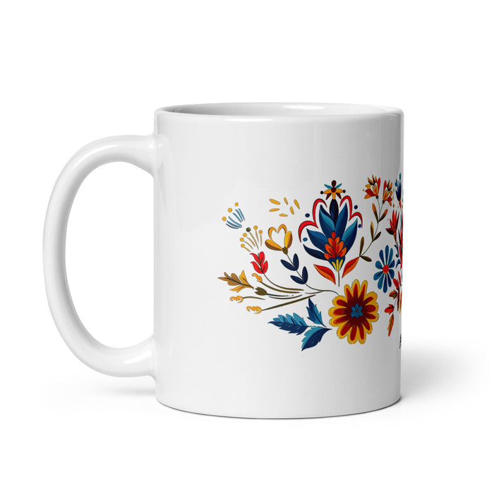 Ainhoa Exclusive Name Art Piece Home Office Work Coffee Mug Mexican Spanish Pride Gift Cup One - Of - A - Kind Calligraphy White Glossy Mug | A14 - Mexicada