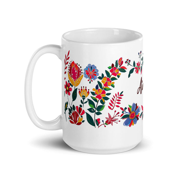 Ainhoa Exclusive Name Art Piece Home Office Work Coffee Mug Mexican Spanish Pride Gift Cup One - Of - A - Kind Calligraphy White Glossy Mug | A15 - Mexicada