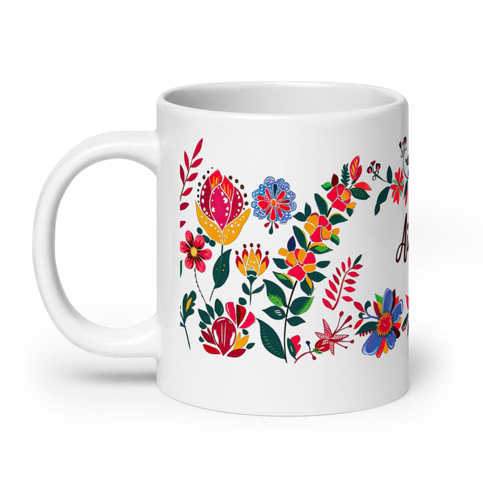 Ainhoa Exclusive Name Art Piece Home Office Work Coffee Mug Mexican Spanish Pride Gift Cup One-Of-A-Kind Calligraphy White Glossy Mug | A15 Mexicada