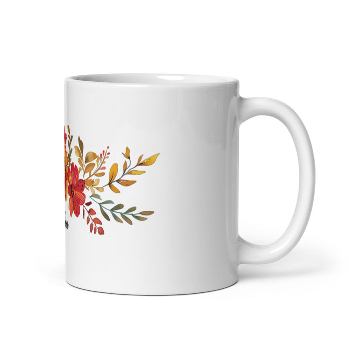 Ainhoa Exclusive Name Art Piece Home Office Work Coffee Mug Mexican Spanish Pride Gift Cup One - Of - A - Kind Calligraphy White Glossy Mug | A16 - Mexicada