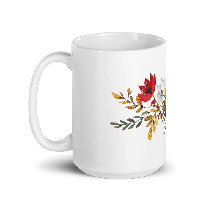 Ainhoa Exclusive Name Art Piece Home Office Work Coffee Mug Mexican Spanish Pride Gift Cup One - Of - A - Kind Calligraphy White Glossy Mug | A16 - Mexicada