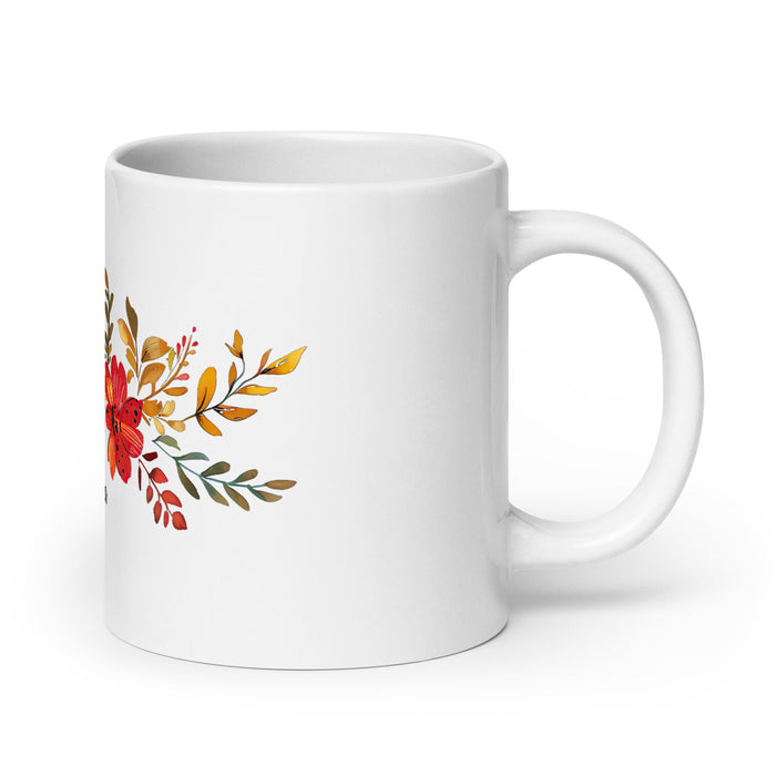 Ainhoa Exclusive Name Art Piece Home Office Work Coffee Mug Mexican Spanish Pride Gift Cup One - Of - A - Kind Calligraphy White Glossy Mug | A16 - Mexicada