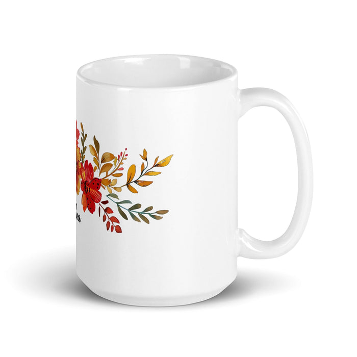 Ainhoa Exclusive Name Art Piece Home Office Work Coffee Mug Mexican Spanish Pride Gift Cup One-Of-A-Kind Calligraphy White Glossy Mug | A16 Mexicada 15 oz