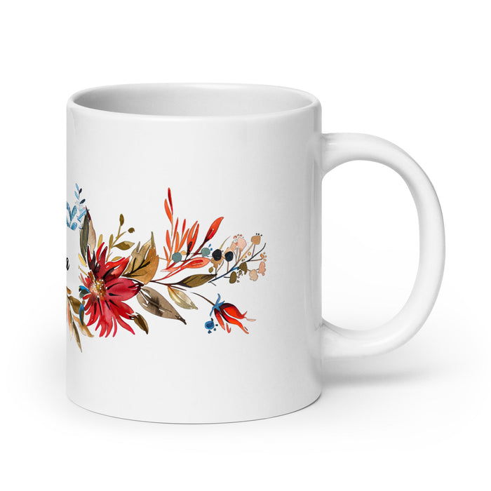 Ainhoa Exclusive Name Art Piece Home Office Work Coffee Mug Mexican Spanish Pride Gift Cup One - Of - A - Kind Calligraphy White Glossy Mug | A17 - Mexicada