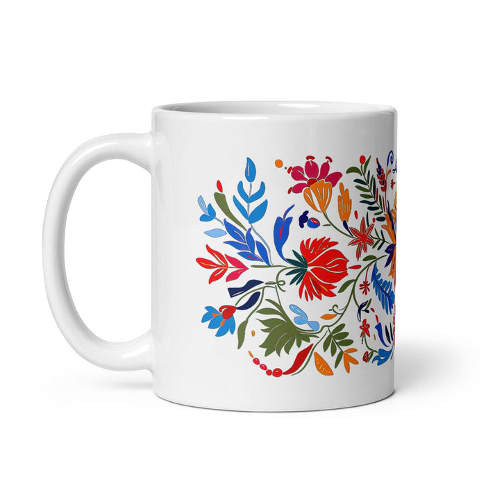 Ainhoa Exclusive Name Art Piece Home Office Work Coffee Mug Mexican Spanish Pride Gift Cup One - Of - A - Kind Calligraphy White Glossy Mug | A18 - Mexicada