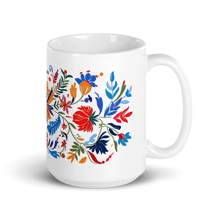 Ainhoa Exclusive Name Art Piece Home Office Work Coffee Mug Mexican Spanish Pride Gift Cup One - Of - A - Kind Calligraphy White Glossy Mug | A18 - Mexicada