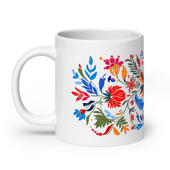 Ainhoa Exclusive Name Art Piece Home Office Work Coffee Mug Mexican Spanish Pride Gift Cup One-Of-A-Kind Calligraphy White Glossy Mug | A18 Mexicada