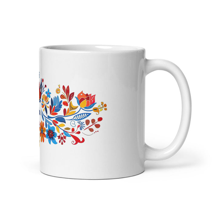 Ainhoa Exclusive Name Art Piece Home Office Work Coffee Mug Mexican Spanish Pride Gift Cup One - Of - A - Kind Calligraphy White Glossy Mug | A20 - Mexicada