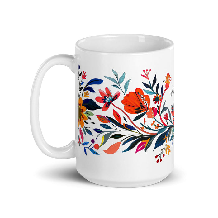 Ainhoa Exclusive Name Art Piece Home Office Work Coffee Mug Mexican Spanish Pride Gift Cup One - Of - A - Kind Calligraphy White Glossy Mug | A3 - Mexicada