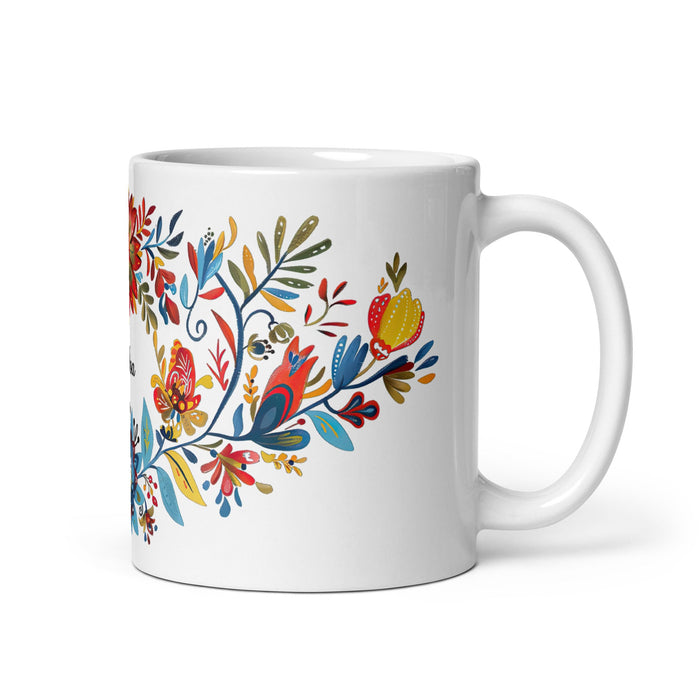 Ainhoa Exclusive Name Art Piece Home Office Work Coffee Mug Mexican Spanish Pride Gift Cup One - Of - A - Kind Calligraphy White Glossy Mug | A7 - Mexicada