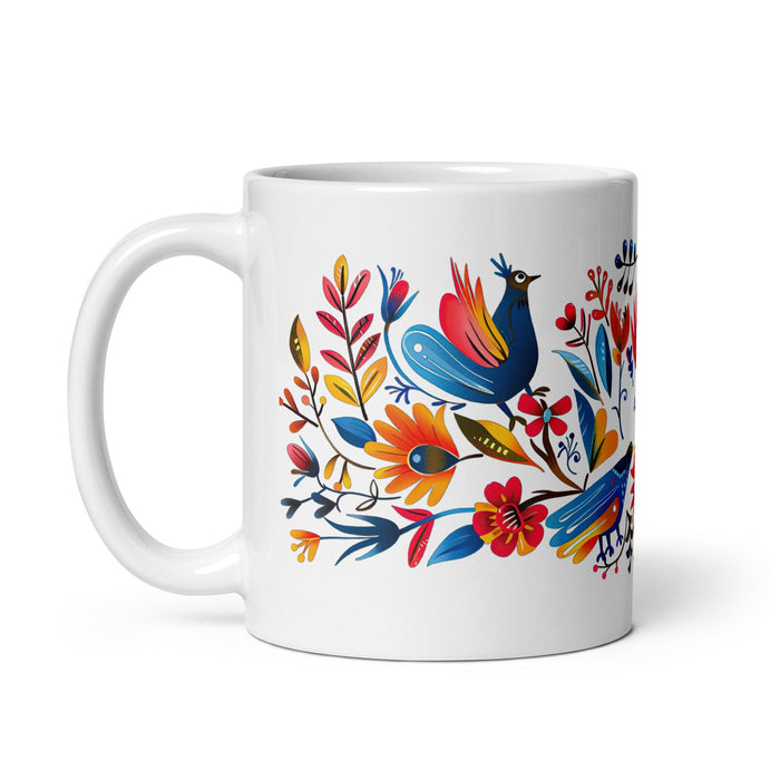 Ainhoa Exclusive Name Art Piece Home Office Work Coffee Mug Mexican Spanish Pride Gift Cup One - Of - A - Kind Calligraphy White Glossy Mug | A9 - Mexicada