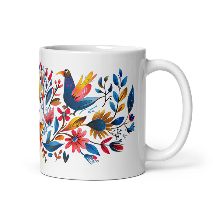 Ainhoa Exclusive Name Art Piece Home Office Work Coffee Mug Mexican Spanish Pride Gift Cup One - Of - A - Kind Calligraphy White Glossy Mug | A9 - Mexicada