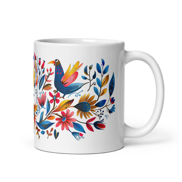 Ainhoa Exclusive Name Art Piece Home Office Work Coffee Mug Mexican Spanish Pride Gift Cup One-Of-A-Kind Calligraphy White Glossy Mug | A9 Mexicada 11 oz