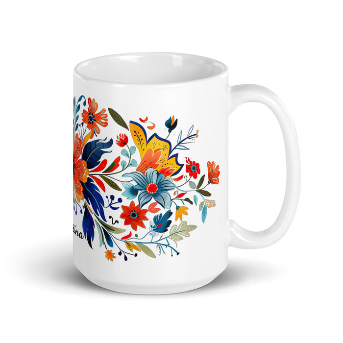 Aitana Exclusive Name Art Piece Home Office Work Coffee Mug Mexican Spanish Pride Gift Cup One - Of - A - Kind Calligraphy White Glossy Mug | A14 - Mexicada