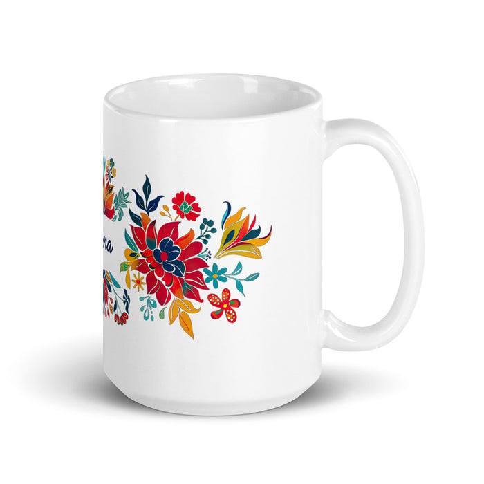 Aitana Exclusive Name Art Piece Home Office Work Coffee Mug Mexican Spanish Pride Gift Cup One - Of - A - Kind Calligraphy White Glossy Mug | A15 - Mexicada