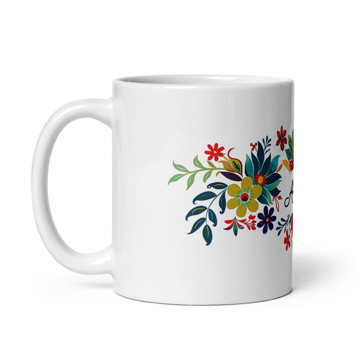 Aitana Exclusive Name Art Piece Home Office Work Coffee Mug Mexican Spanish Pride Gift Cup One - Of - A - Kind Calligraphy White Glossy Mug | A15 - Mexicada