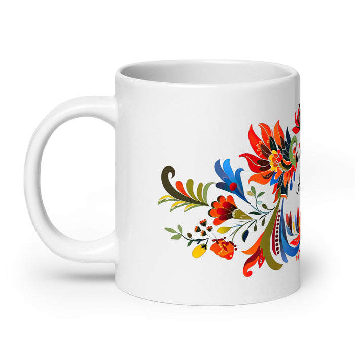 Aitana Exclusive Name Art Piece Home Office Work Coffee Mug Mexican Spanish Pride Gift Cup One - Of - A - Kind Calligraphy White Glossy Mug | A16 - Mexicada