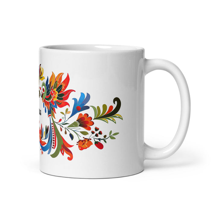 Aitana Exclusive Name Art Piece Home Office Work Coffee Mug Mexican Spanish Pride Gift Cup One - Of - A - Kind Calligraphy White Glossy Mug | A16 - Mexicada