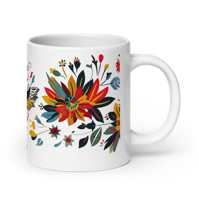 Aitana Exclusive Name Art Piece Home Office Work Coffee Mug Mexican Spanish Pride Gift Cup One-Of-A-Kind Calligraphy White Glossy Mug | A19 Mexicada 20 oz