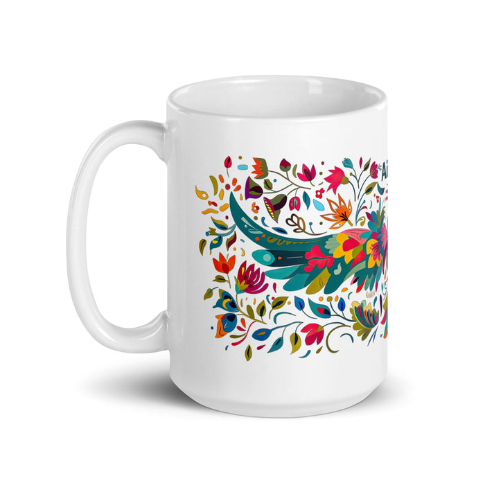 Aitana Exclusive Name Art Piece Home Office Work Coffee Mug Mexican Spanish Pride Gift Cup One - Of - A - Kind Calligraphy White Glossy Mug | A20 - Mexicada