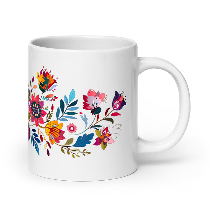 Aitana Exclusive Name Art Piece Home Office Work Coffee Mug Mexican Spanish Pride Gift Cup One - Of - A - Kind Calligraphy White Glossy Mug | A21 - Mexicada