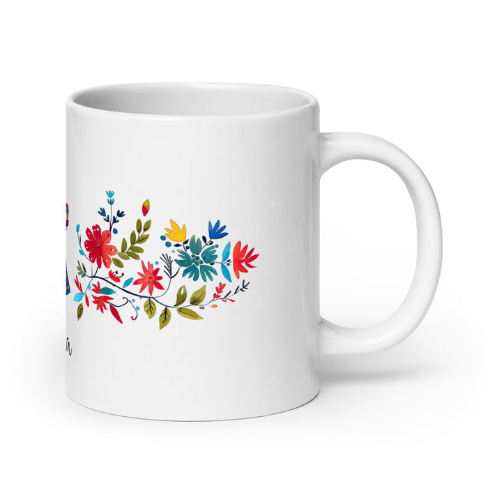 Aitana Exclusive Name Art Piece Home Office Work Coffee Mug Mexican Spanish Pride Gift Cup One - Of - A - Kind Calligraphy White Glossy Mug | A27 - Mexicada