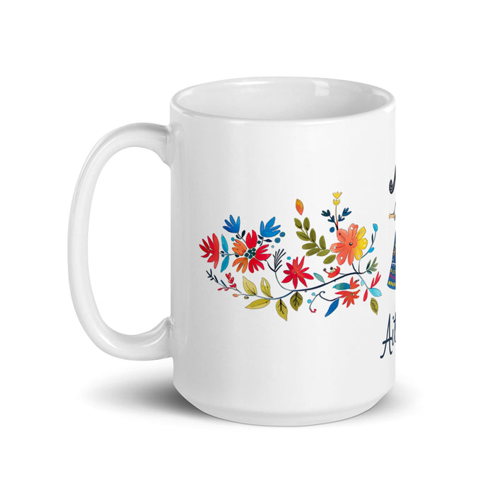 Aitana Exclusive Name Art Piece Home Office Work Coffee Mug Mexican Spanish Pride Gift Cup One - Of - A - Kind Calligraphy White Glossy Mug | A27 - Mexicada